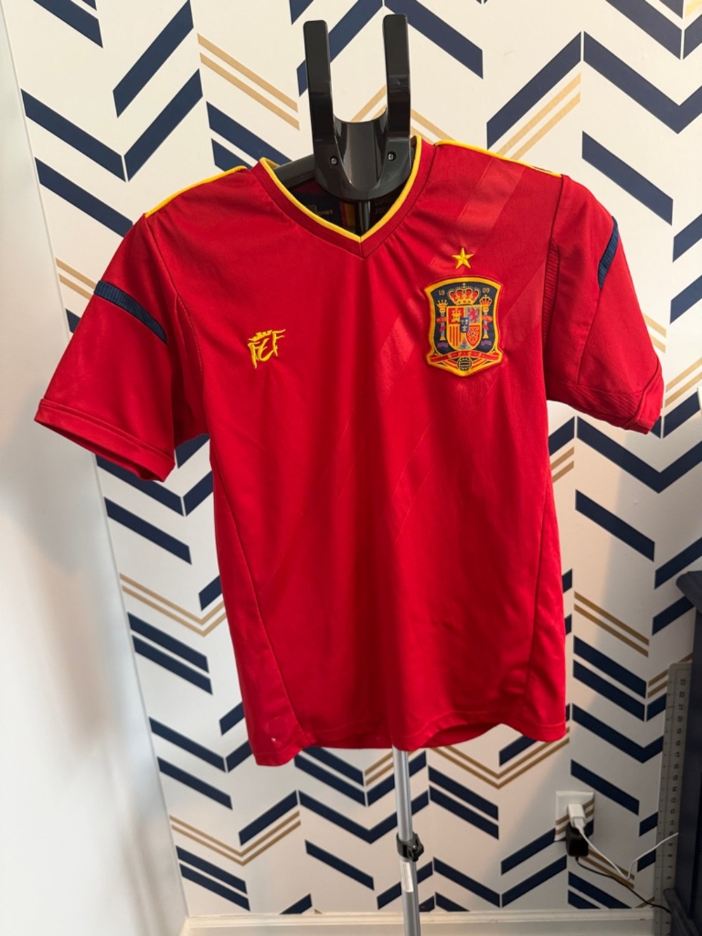 Red Spain Soccer Jersey with Crest